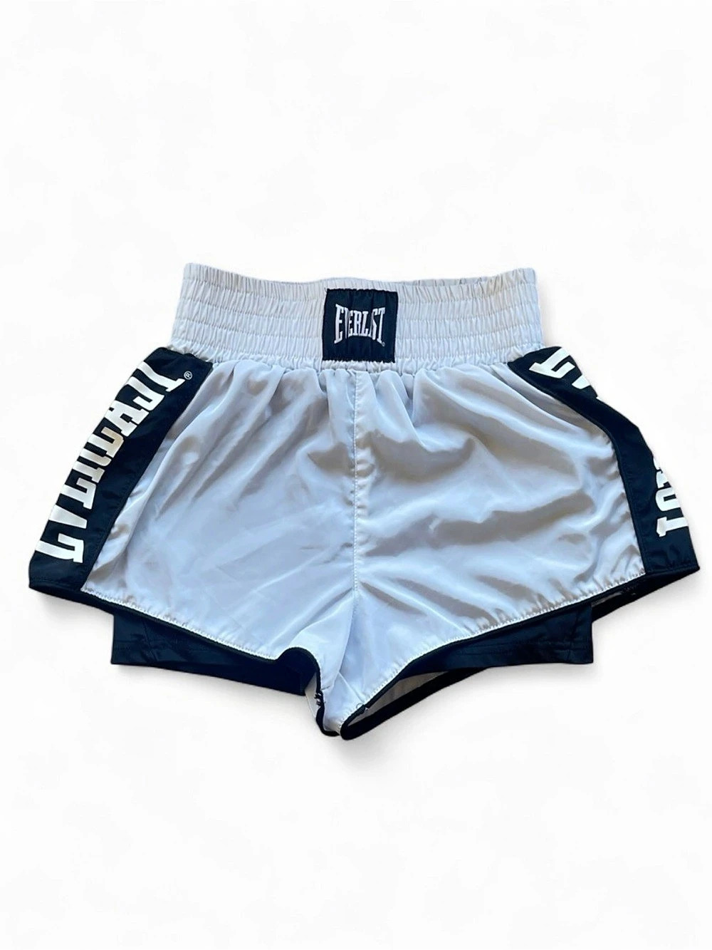Everlast Athletic Boxing Shorts White & Black | SIZE XXS